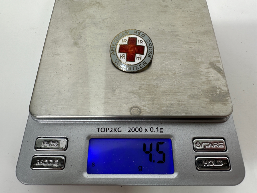 Just Added - Sterling Silver American Red Cross Volunteer Pin 4.5g [Photo 3]