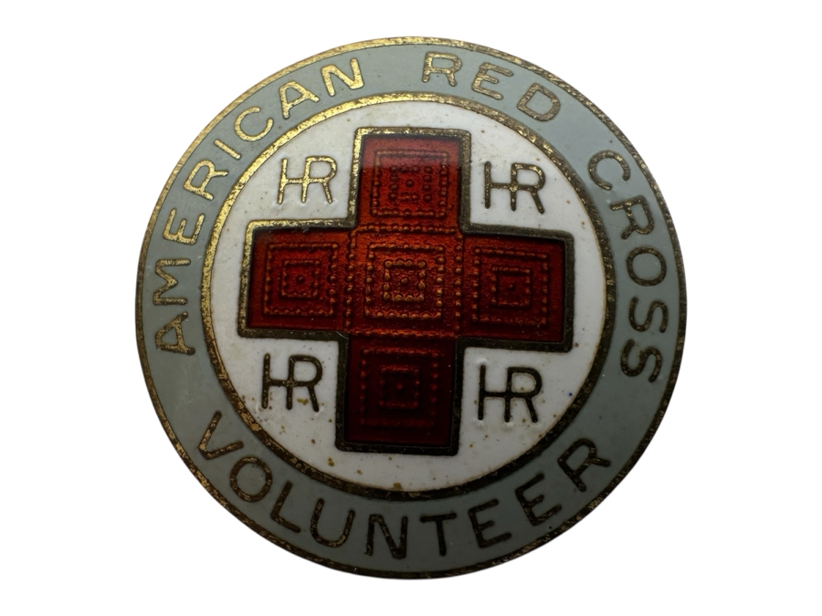 Just Added - Sterling Silver American Red Cross Volunteer Pin 4.5g