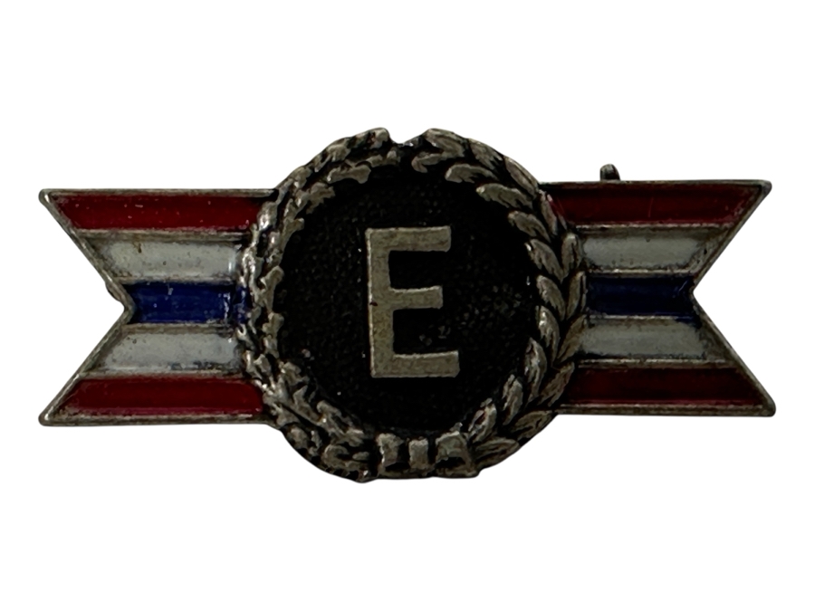 Just Added - Sterling Silver Army Navy 'E' Excellence Award Pin 2.4g