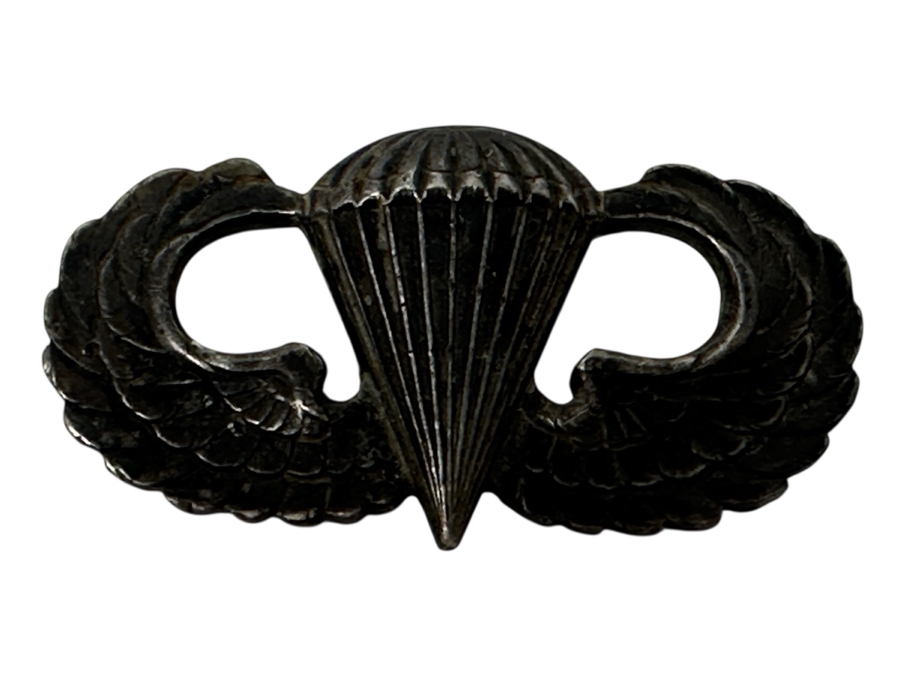 Just Added - Sterling Silver U.S. Army Parachutist Jump Wings Badge 9.4g