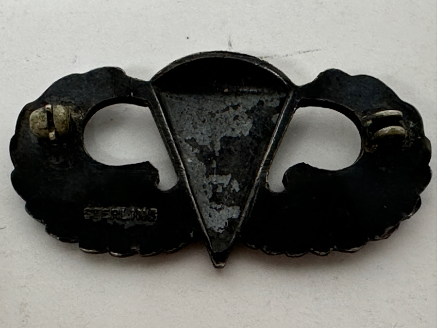 Just Added - Sterling Silver U.S. Army Parachutist Jump Wings Badge 9.4g [Photo 2]