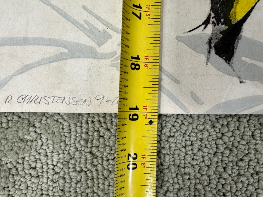 Just Added - Mixed Media Pop Art Of Actress Audrey Hepburn On Emperor’s Garden Bamboo Wallpaper Pencil Signed R. Christensen 2015 14.75 X 19 [Photo 9]