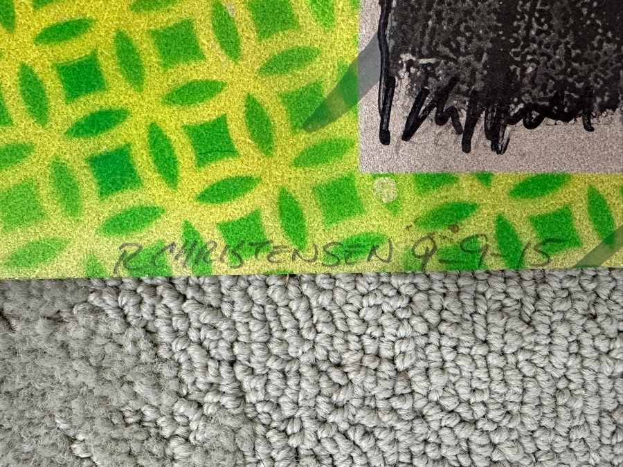 Just Added - Mixed Media Pop Art On Emperor’s Garden Bamboo Wallpaper Pencil Signed R. Christensen 2015 14.75 X 19 [Photo 8]