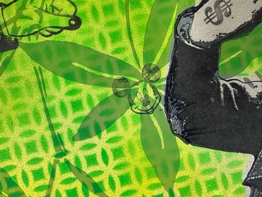 Just Added - Mixed Media Pop Art On Emperor’s Garden Bamboo Wallpaper Pencil Signed R. Christensen 2015 14.75 X 19 [Photo 3]