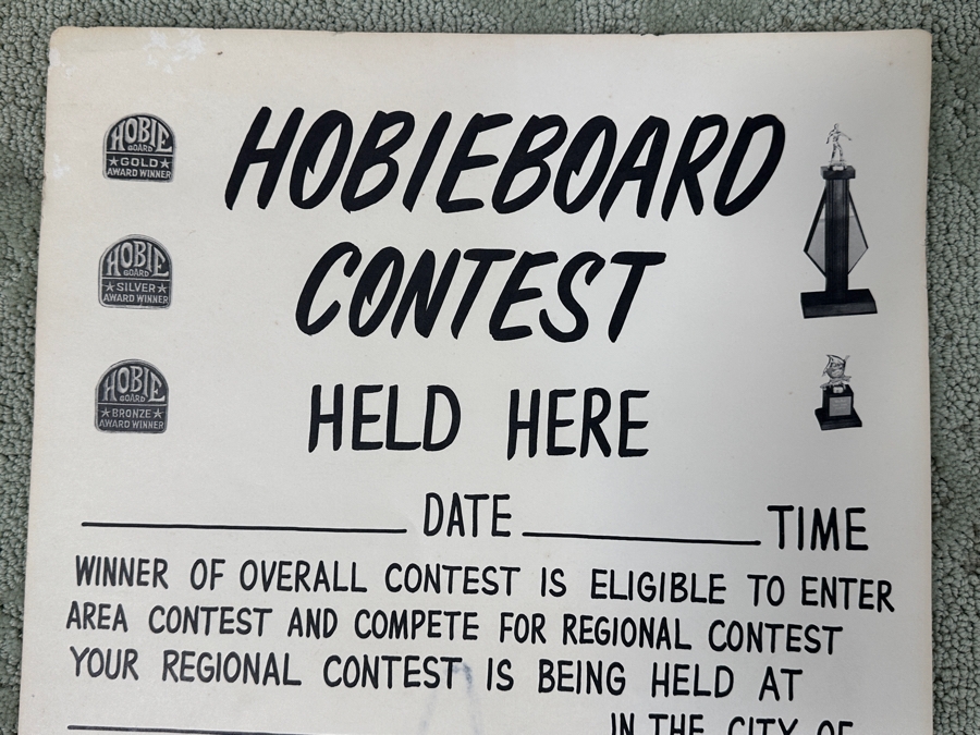 Just Added - Original 1966 Hobieboard Hobie Skateboard Regional Competition Poster 14 X 22 [Photo 2]