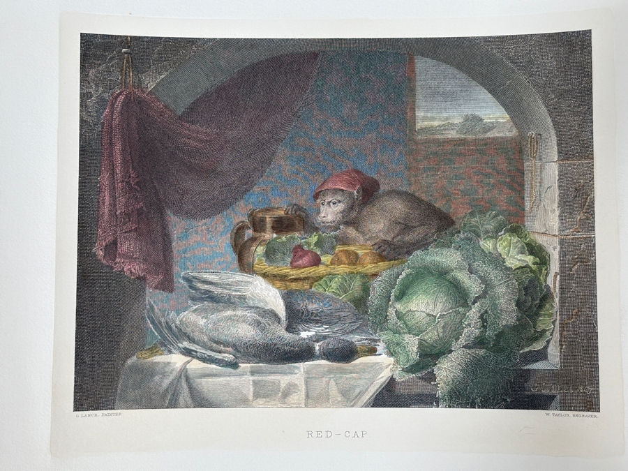 Just Added - Antique 1800s William Dean Taylor Engraving After A Painting By George Lance Titled “Red-Cap” 13 X 10 [Photo 3]