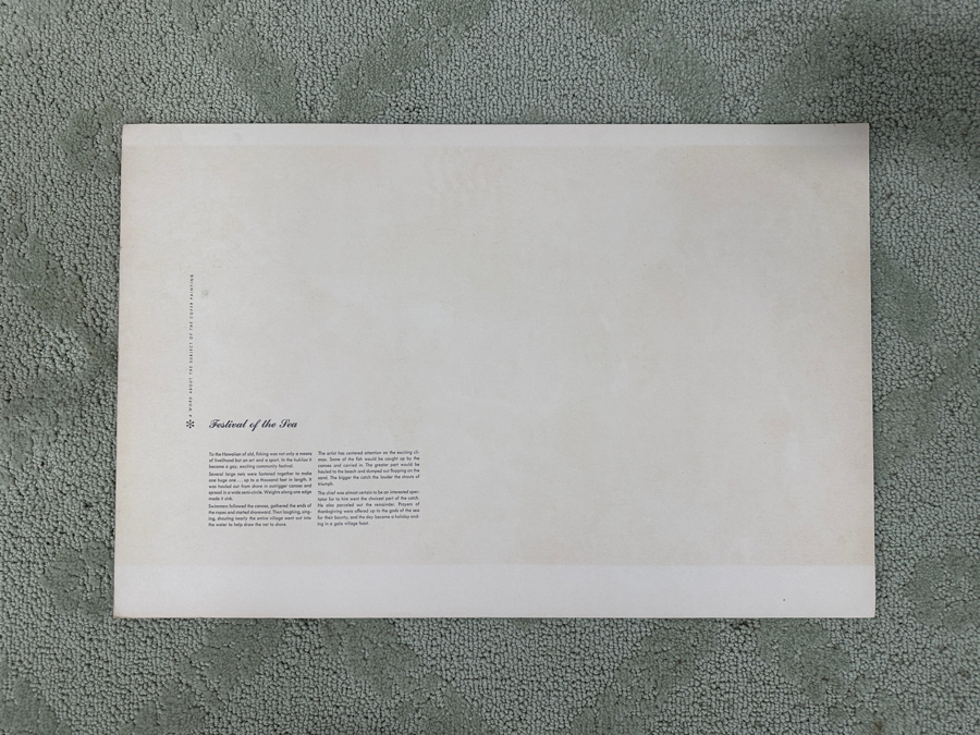 Just Added - Vintage Hawaiian Matson Lines Print Titled Festival of The Sea By Eugene Savage 21 X 14 [Photo 5]