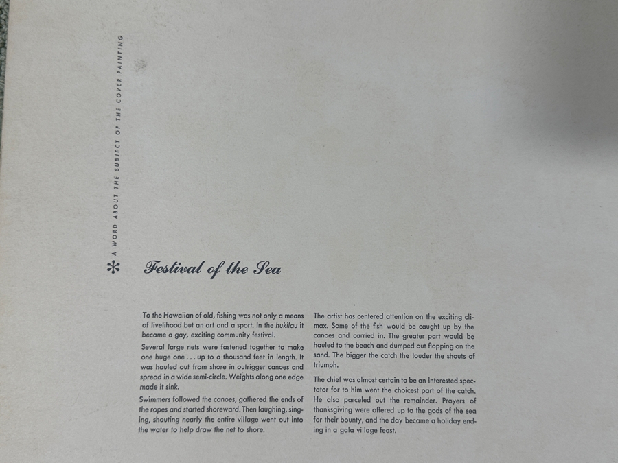 Just Added - Vintage Hawaiian Matson Lines Print Titled Festival of The Sea By Eugene Savage 21 X 14 [Photo 6]