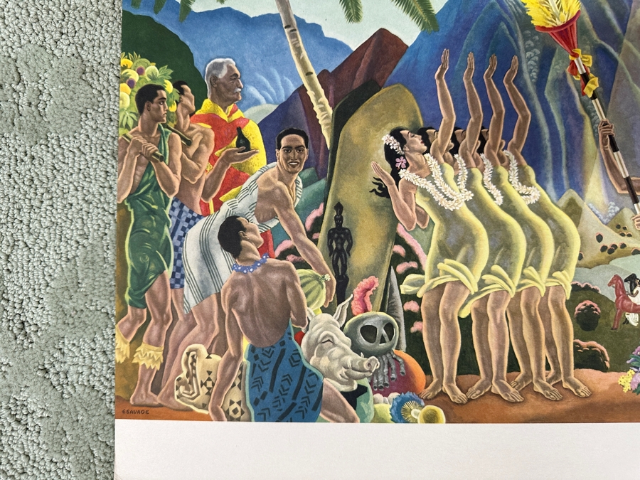 Just Added - Vintage Hawaiian Matson Lines Print Titled Pomp And Circumstance By Eugene Savage 21 X 14 [Photo 5]