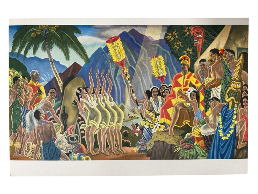 Just Added - Vintage Hawaiian Matson Lines Print Titled Pomp And Circumstance By Eugene Savage 21 X 14