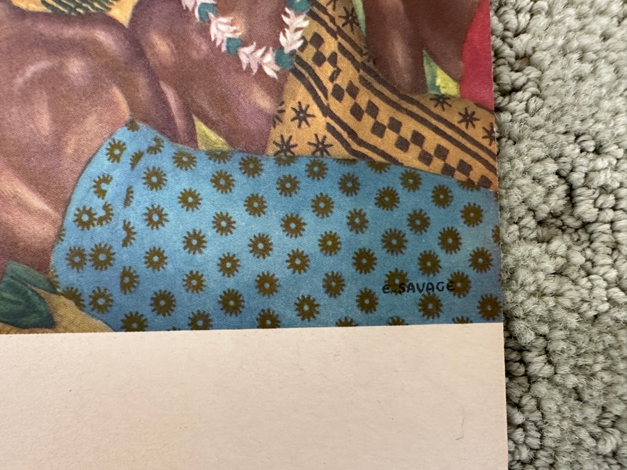 Just Added - Vintage Hawaiian Matson Lines Print Titled Island Feast By Eugene Savage 21 X 14 [Photo 5]