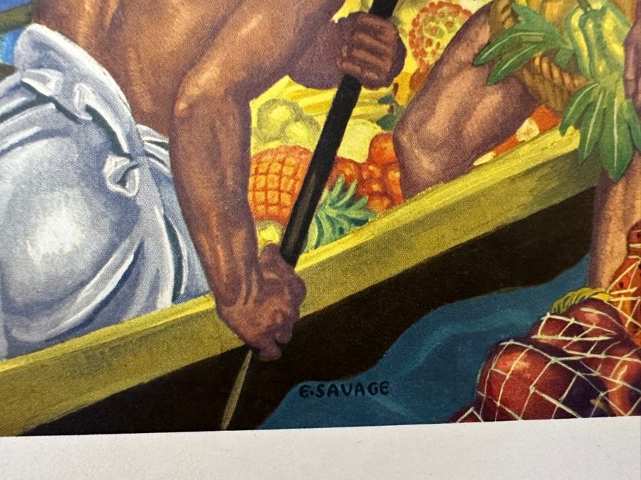 Just Added - Vintage Hawaiian Matson Lines Print Titled A God Appears By Eugene Savage 21 X 14 [Photo 5]