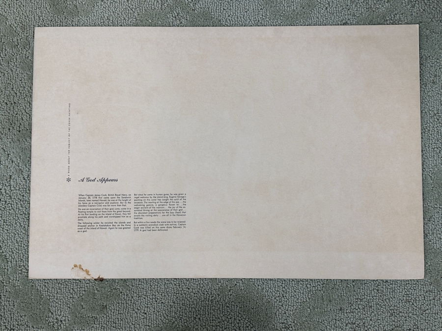 Just Added - Vintage Hawaiian Matson Lines Print Titled A God Appears By Eugene Savage 21 X 14 [Photo 7]