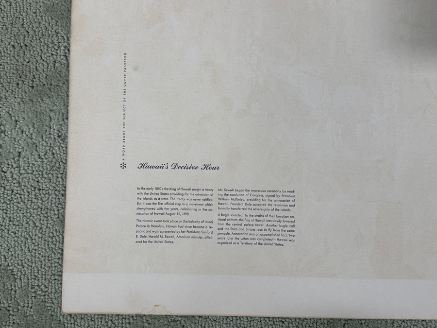 Just Added - Vintage Hawaiian Matson Lines Print Titled Hawaii's Decisive Hour By Eugene Savage 21 X 14 [Photo 7]