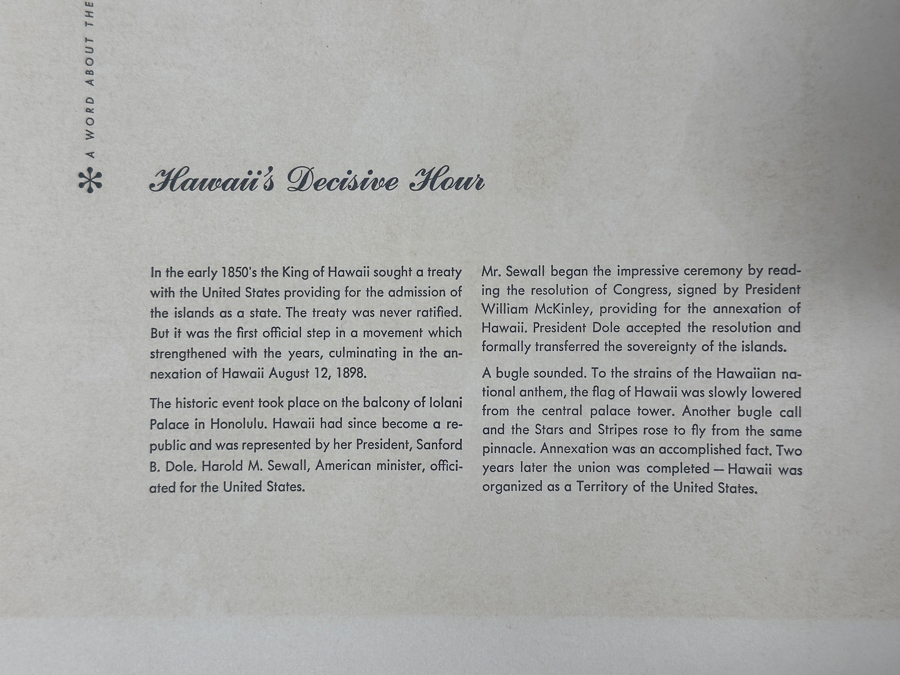 Just Added - Vintage Hawaiian Matson Lines Print Titled Hawaii's Decisive Hour By Eugene Savage 21 X 14 [Photo 8]