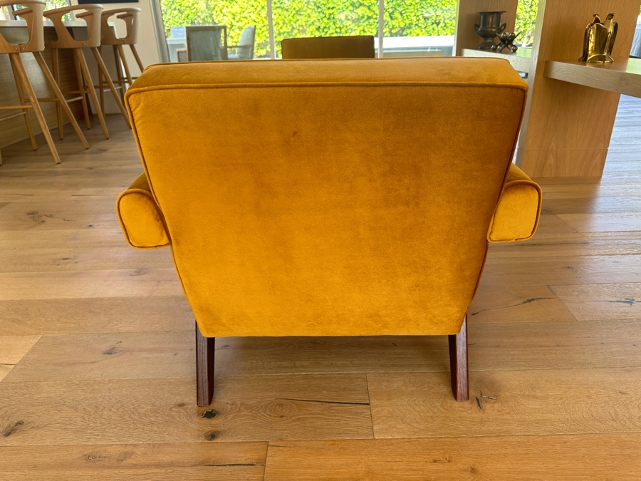 Pair Of Contemporary Chairs With Italian Velvet Upholstery In Manner Of Pierre Jeanneret Commitee Chair [Photo 4]