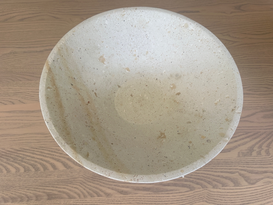 Crate & Barrel CB2 Dune Footed Sandstone Bowl 13.75W X 7.25H [Photo 2]