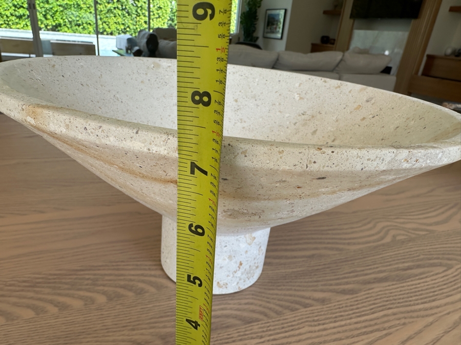 Crate & Barrel CB2 Dune Footed Sandstone Bowl 13.75W X 7.25H [Photo 8]