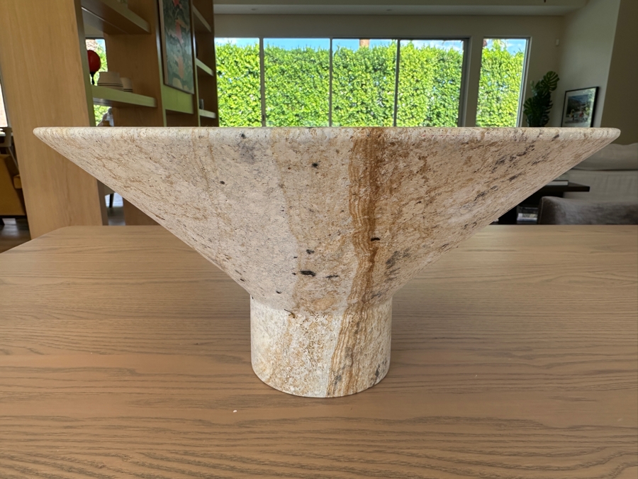 Crate & Barrel CB2 Dune Footed Sandstone Bowl 13.75W X 7.25H [Photo 5]