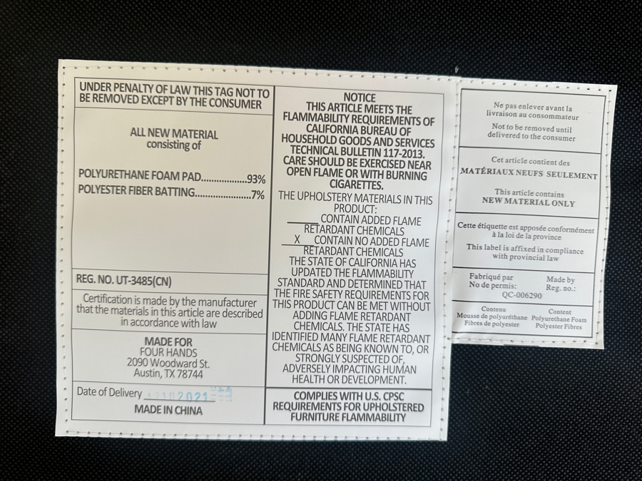 Pair of Four Hands Reuben Dining Chairs Nettlewood Frame and Upholstered Seat with Leather Wrapped Arms 23W X 24D X 34H [Photo 7]