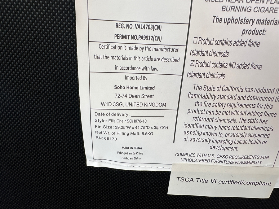 Pair of Soho Home Limited Ellis Mohair Velvet Lounge Chairs 36'W x 39'D x 32'H [Photo 11]