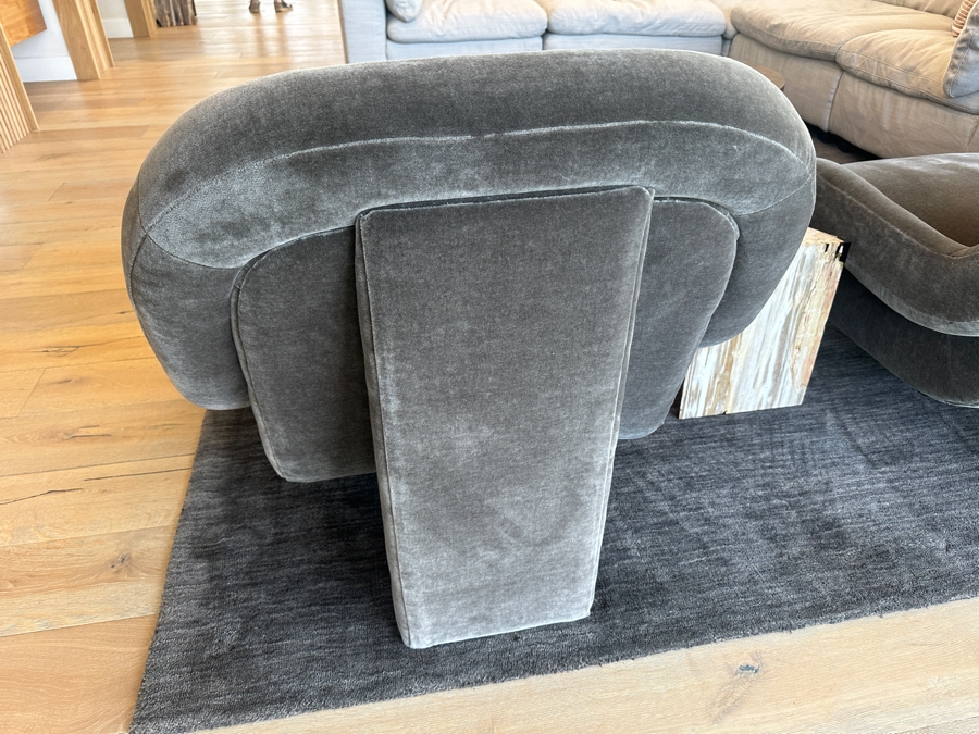 Pair of Soho Home Limited Ellis Mohair Velvet Lounge Chairs 36'W x 39'D x 32'H [Photo 9]