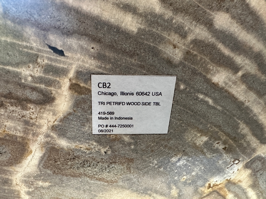 Crate & Barrel CB2 Tri Petrified Wood Side Table 10'W x 12'D x 16'H [Photo 8]