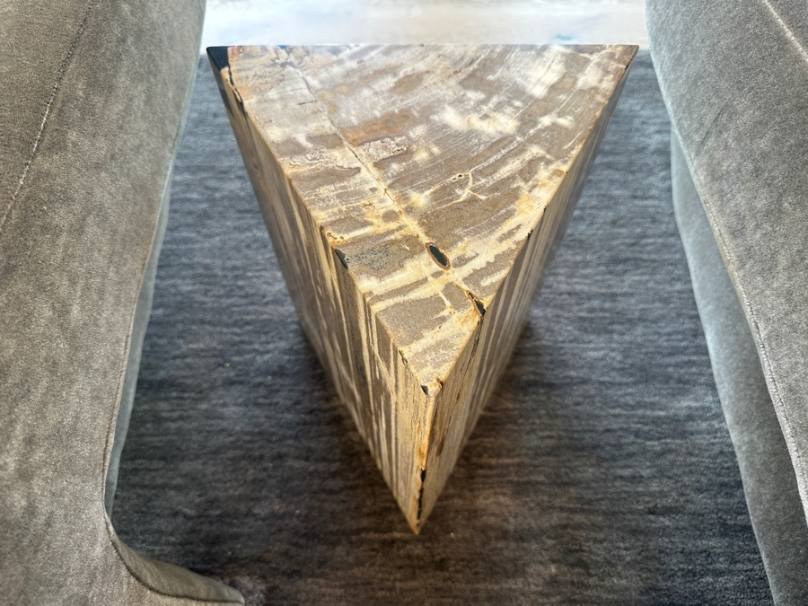 Crate & Barrel CB2 Tri Petrified Wood Side Table 10'W x 12'D x 16'H [Photo 2]