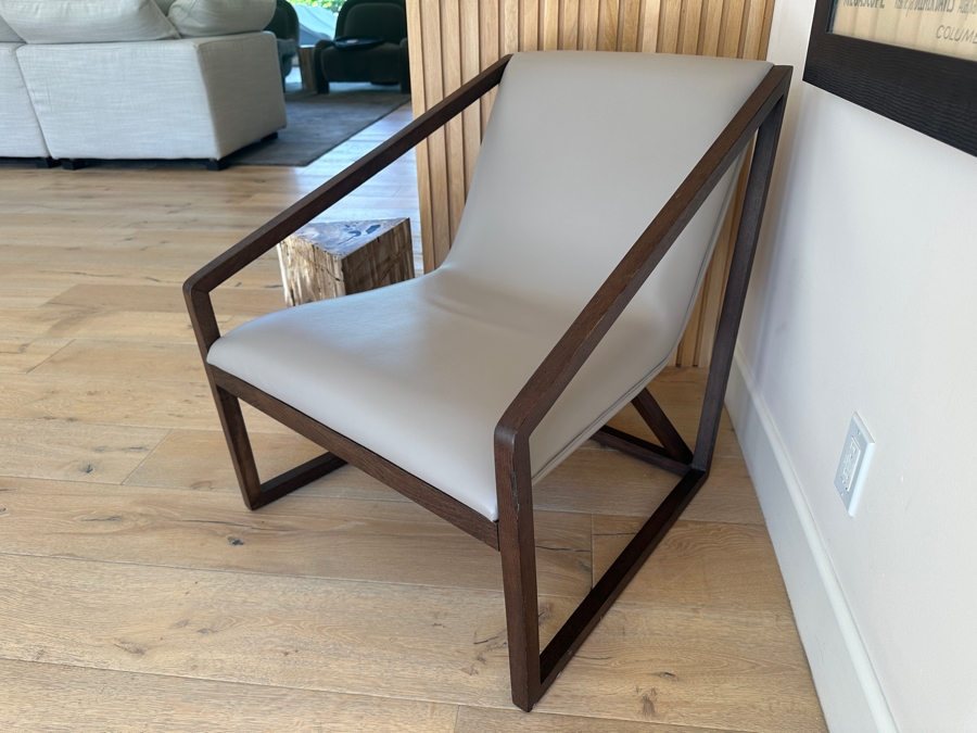 Homeroots Grey Eco Leather Lounge Chair 25'W x 29'D x 29'H [Photo 4]