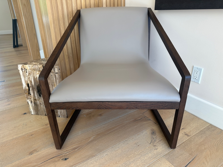 Homeroots Grey Eco Leather Lounge Chair 25'W x 29'D x 29'H [Photo 3]