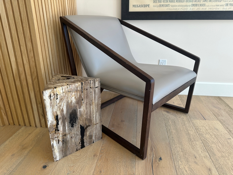 Homeroots Grey Eco Leather Lounge Chair 25'W x 29'D x 29'H [Photo 2]