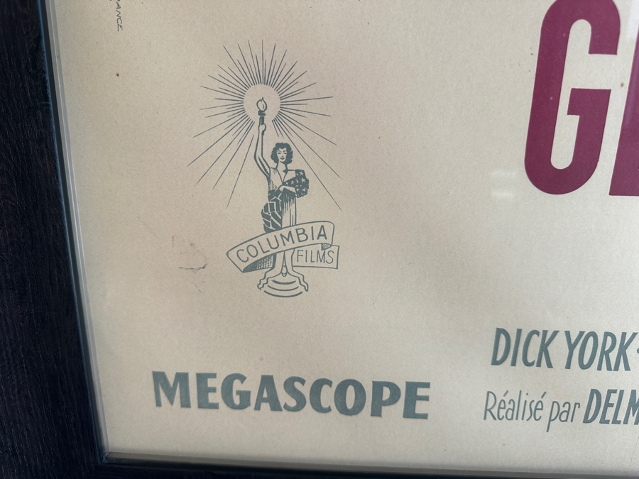 LARGE French Film Poster For 'Cowboy' (COLUMBIA, 1958) Stone lithograph Glenn Ford & Jack Lemmon 63' x 47' Sight Framed and Glazed Poster Purchased at Valley Fine Art, Aspen for $1,200 Framed Size: 52' x 68' [Photo 10]