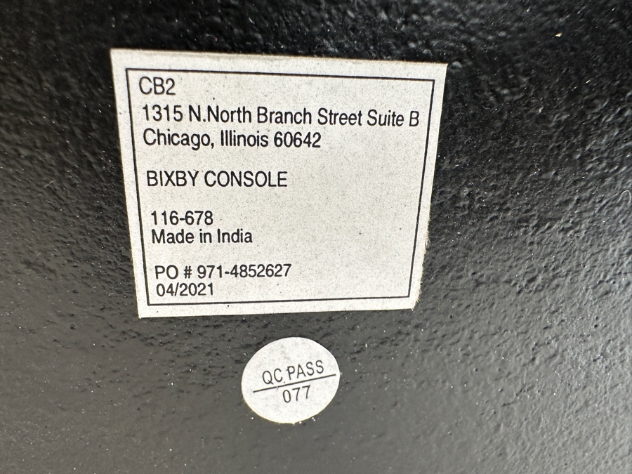 Crate & Barrel CB2 Bixby Bronze Cast Aluminum Console Table 52'W x 15'D x 30'H Retails $1,199 [Photo 4]