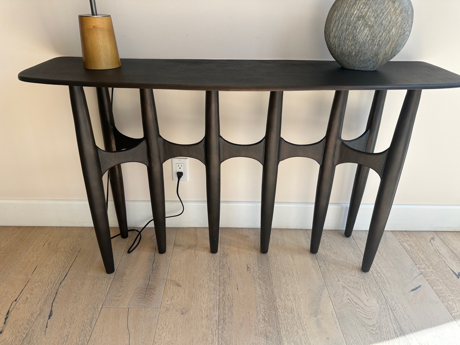 Crate & Barrel CB2 Bixby Bronze Cast Aluminum Console Table 52'W x 15'D x 30'H Retails $1,199