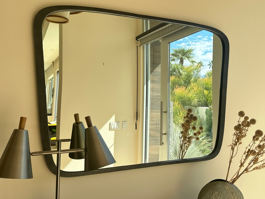 Crate & Barrel CB2 Ponder Black Asymmetrical Wall Mirror 48 x 34 [Photo 4]