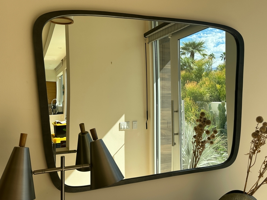 Crate & Barrel CB2 Ponder Black Asymmetrical Wall Mirror 48 x 34 [Photo 3]