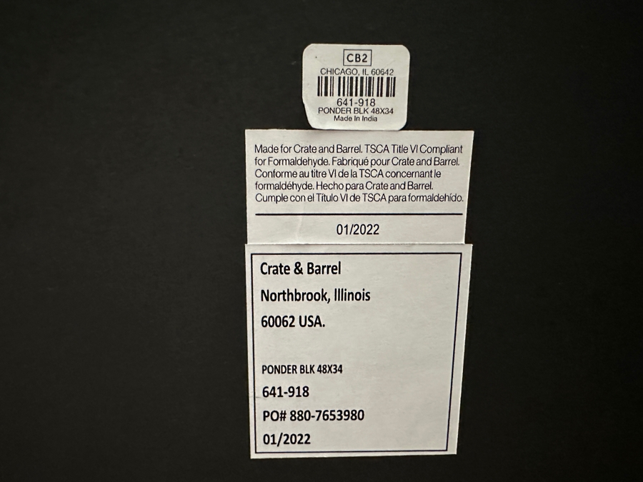 Crate & Barrel CB2 Ponder Black Asymmetrical Wall Mirror 48 x 34 [Photo 7]