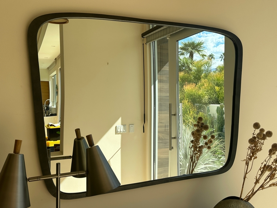 Crate & Barrel CB2 Ponder Black Asymmetrical Wall Mirror 48 x 34 [Photo 2]