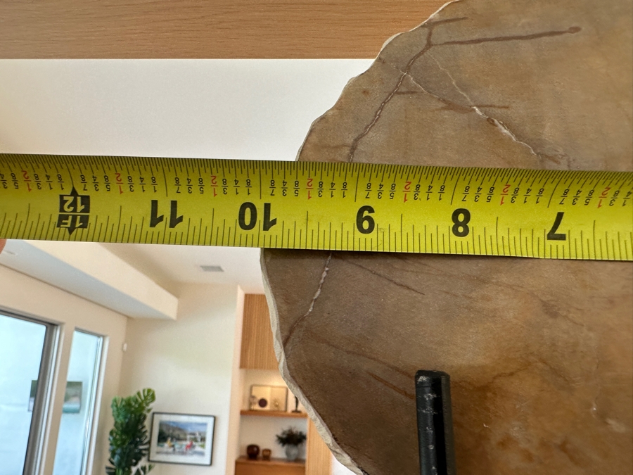 West Elm Petrified Wood Sculpture on Wrought Iron Stand 10'W x 14'H [Photo 5]