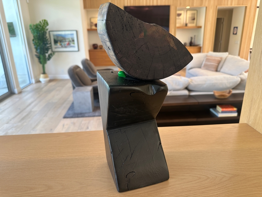 Jennifer Nehrbass 'Cairn 1' Stained Wooden Sculpture 2019 Signed On Bottom 8'W x 14.5'H [Photo 4]