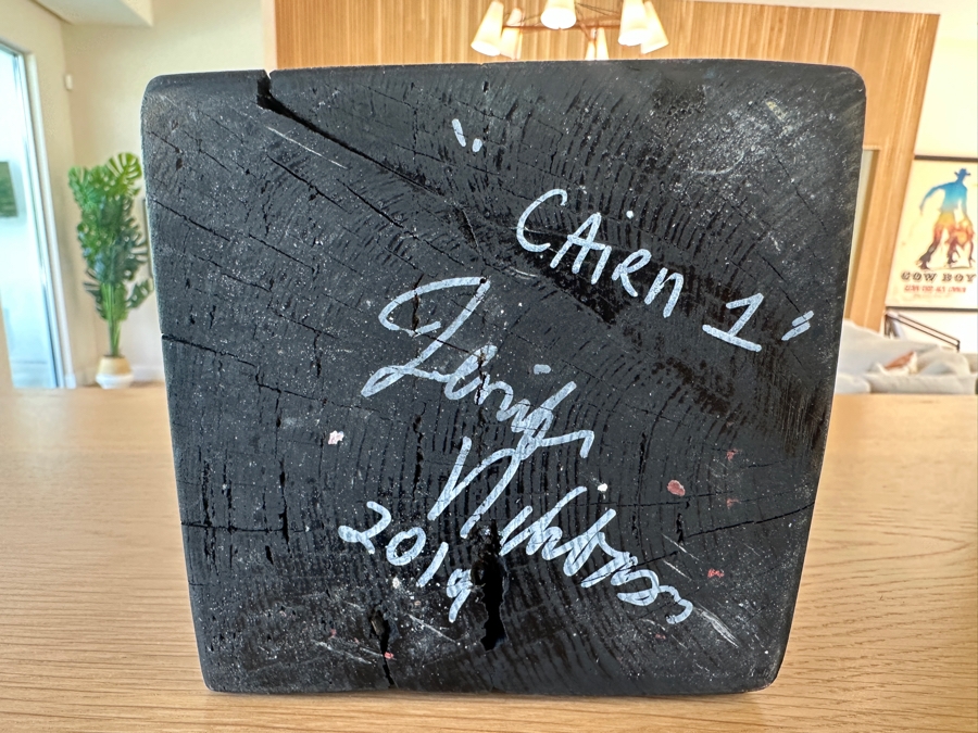 Jennifer Nehrbass 'Cairn 1' Stained Wooden Sculpture 2019 Signed On Bottom 8'W x 14.5'H [Photo 8]