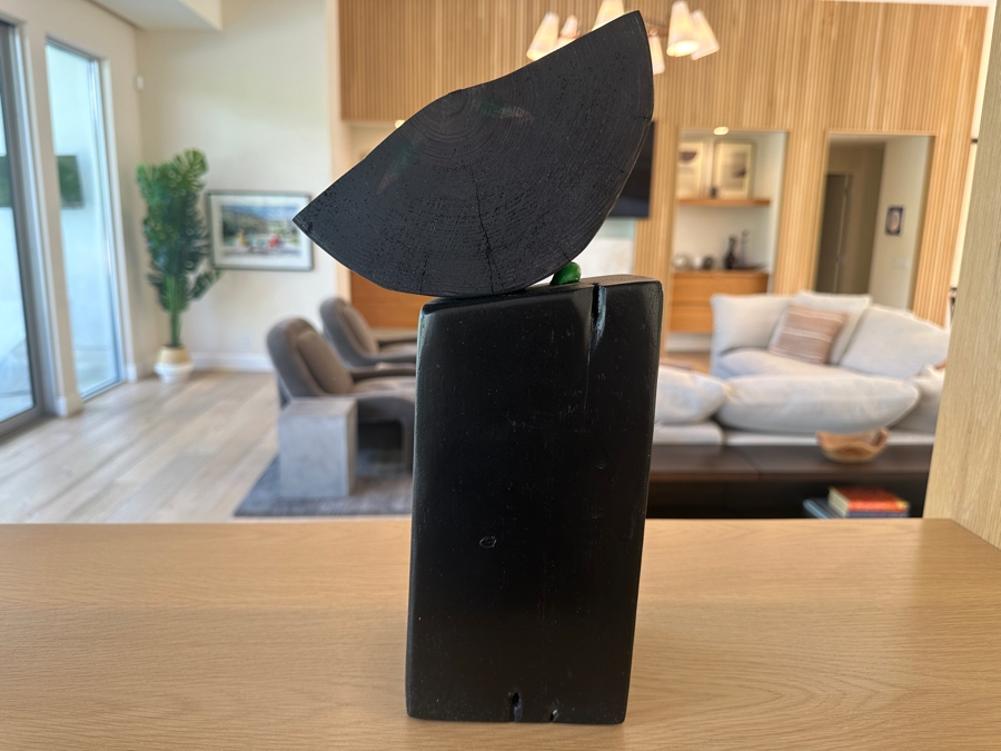 Jennifer Nehrbass 'Cairn 1' Stained Wooden Sculpture 2019 Signed On Bottom 8'W x 14.5'H [Photo 7]