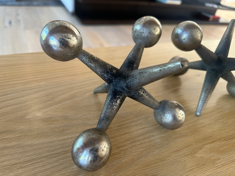 Pair Of Metal Decorative Jax Jacks Sculptures 6W [Photo 4]