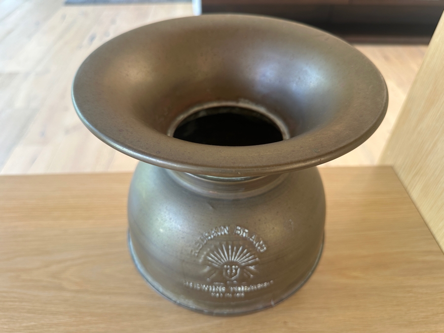 Vintage Redskin Chewing Tobacco Brass Spittoon 9'W x 10'H [Photo 3]
