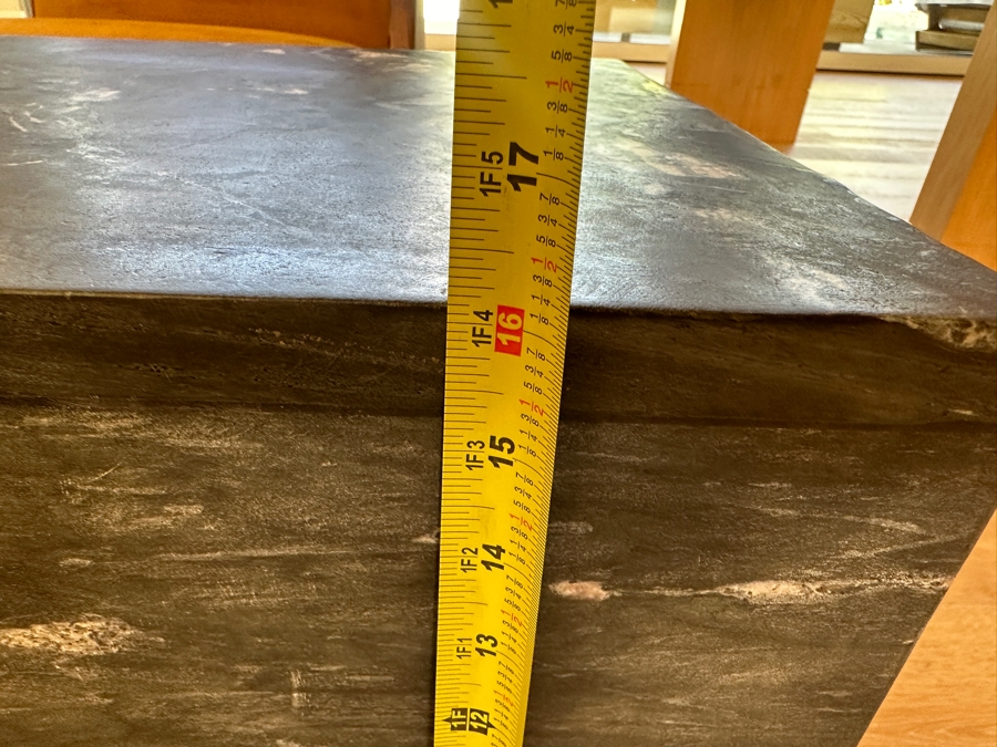 Pair of Crate & Barrel CB2 Black Marble T-Shaped Short Side tables Retails $700 18'W x 18'D x 16'H (36'L Overall)) [Photo 12]