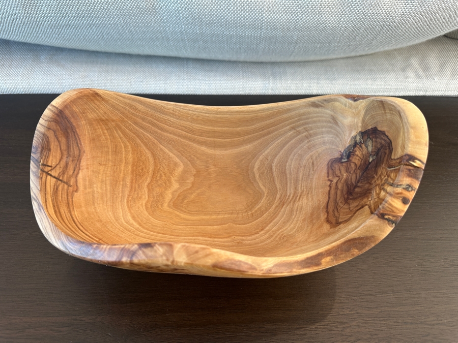 Fairkind Medina Olive Wood Bowl 10'W Handcrafted in Tunisia