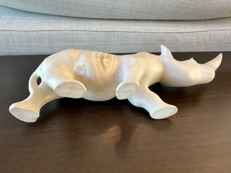 Hand-Carved Soapstone Rhinoceros Sculpture 13'L [Photo 4]
