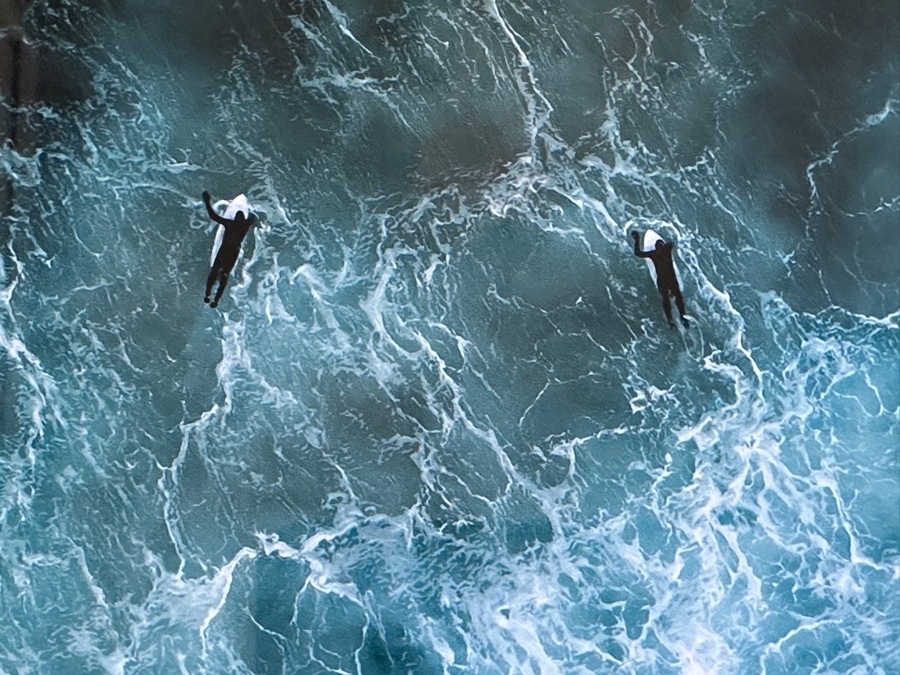 Paddling Surfers In Ocean Photographic Print Framed By The Idyll Collective 19'W x 28'H [Photo 4]