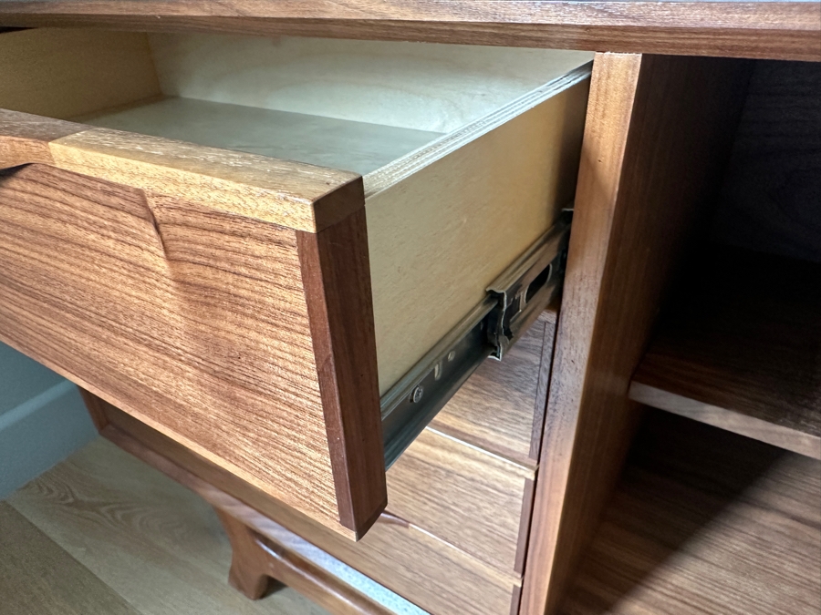 Contemporary Mid-Century Modern Style Wooden Credenza 72'W x 18'D x 30'H [Photo 6]