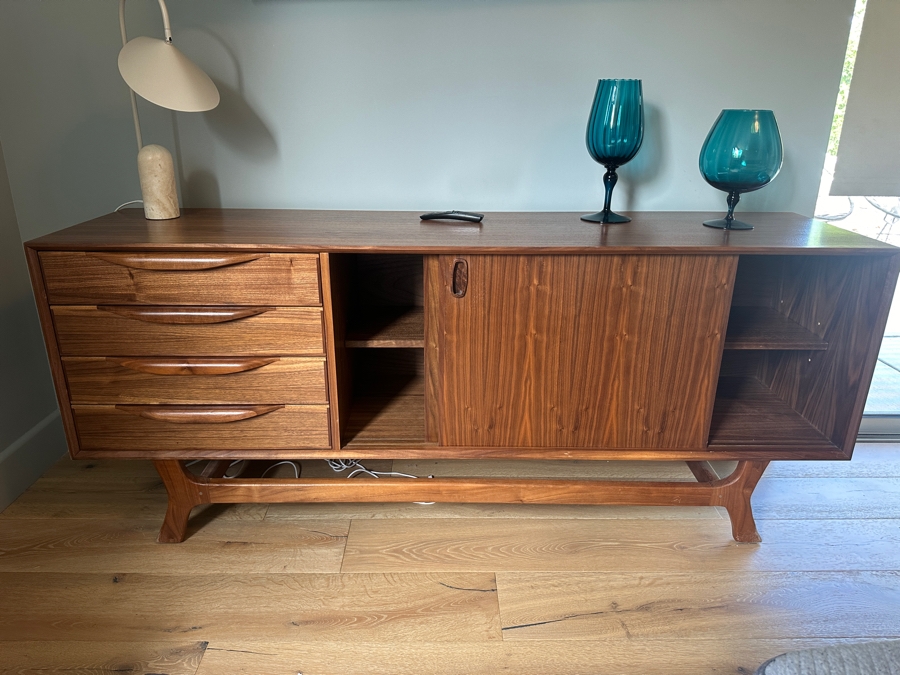 Contemporary Mid-Century Modern Style Wooden Credenza 72'W x 18'D x 30'H